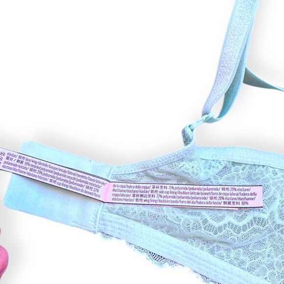 VICTORIA’S SECRET Women’s Pastel Teal Dream Angels Push-Up Bra Without Padding S - Picture 5 of 6